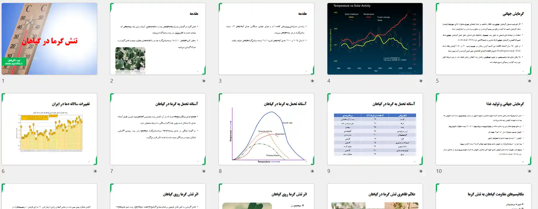 فایل پاورپوینت تنش گرمایی در گیاهان