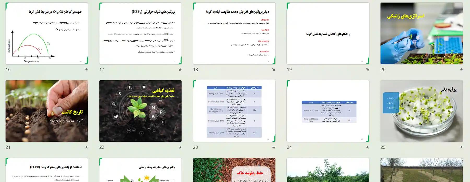 فایل پاورپوینت تنش گرمایی در گیاهان